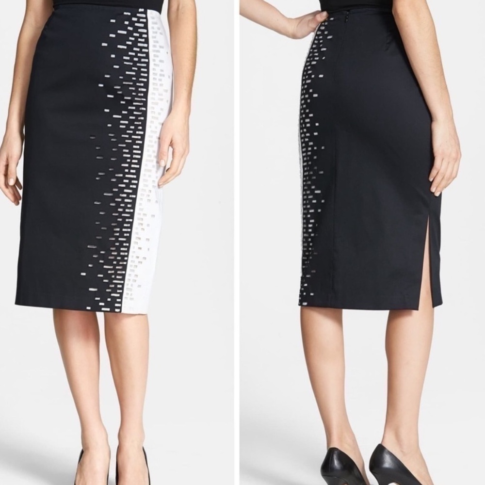 Lafayette 148 NY Dayna cotton sateen pencil skirt